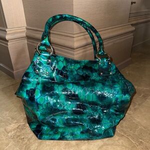Donald J Pliner Turqoise Tortoise Pattern Purse
